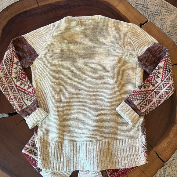 Lucky Brand Open Front Aztec Cardigan with fringe/ Size medium - Picture 7 of 8